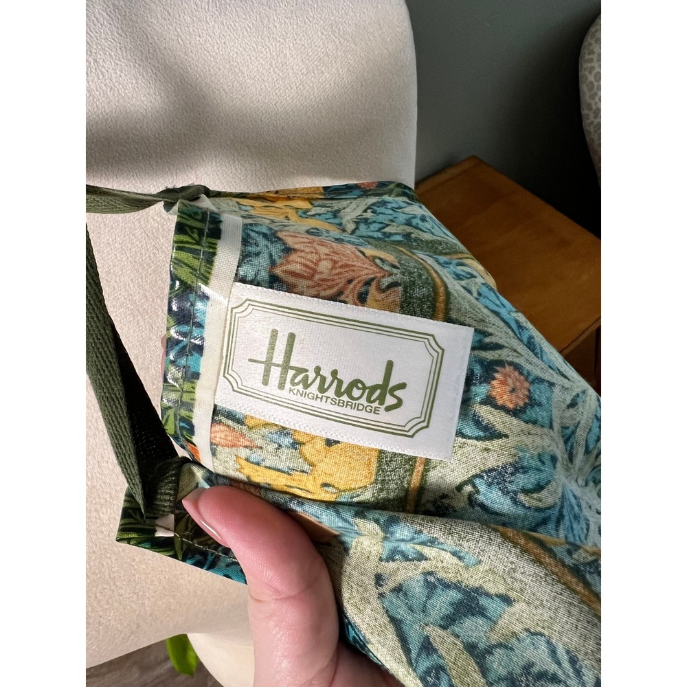 Harrods Knightsbridge William Morris Floral PVC Coated Cotton Apron England - Picture 7 of 10